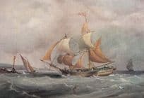 A Trading Brig Entering The Bristol Avon Joseph Walter Painting Postcard