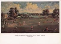 A Victorian Cricket Match At Brading IOW Isle Of Wight Painting Postcard