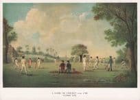 A Victorian Game Of Cricket in 1790 Old Painting Postcard