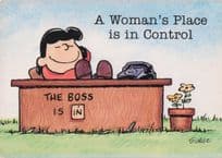 A Womans Place Is In Control The Boss Secretary Comic Postcard