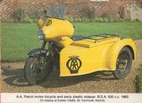 AA Patrol Motor Bicycle Sidecar Transport Rare 1980s Postcard