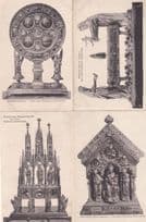 Aachener Aus Dem Domschatz 4x German Religious Aachen Old Postcard s