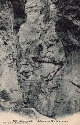 Aareschlucht Aufgang Zur Gletschermuhle Switzerland Postcard