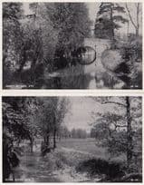 Abbey Bridge Eye Water Reflections Real Photo Suffolk 2x Postcard