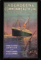 Aberdeen Commonwealth Line Ship Suez Canal Travel Advertising Postcard