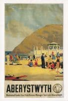 Aberystwyth Welsh 1938 Holiday GWR Poster Advertising Postcard