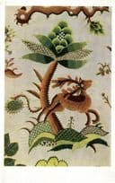 Abigail Pett Antique Embroidered Bed Curtain Cotton Twill Old Postcard