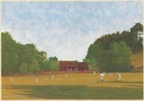 Abinger Hammer Cricket Ground Surrey Painting Postcard