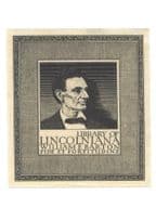 Abraham Lincoln Vintage Bookplate Writer Lecturer Artist Postcard
