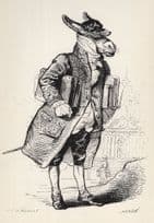 Academic Horse Scholar JJ Grandville Victorian French Illustrator Art Postcard