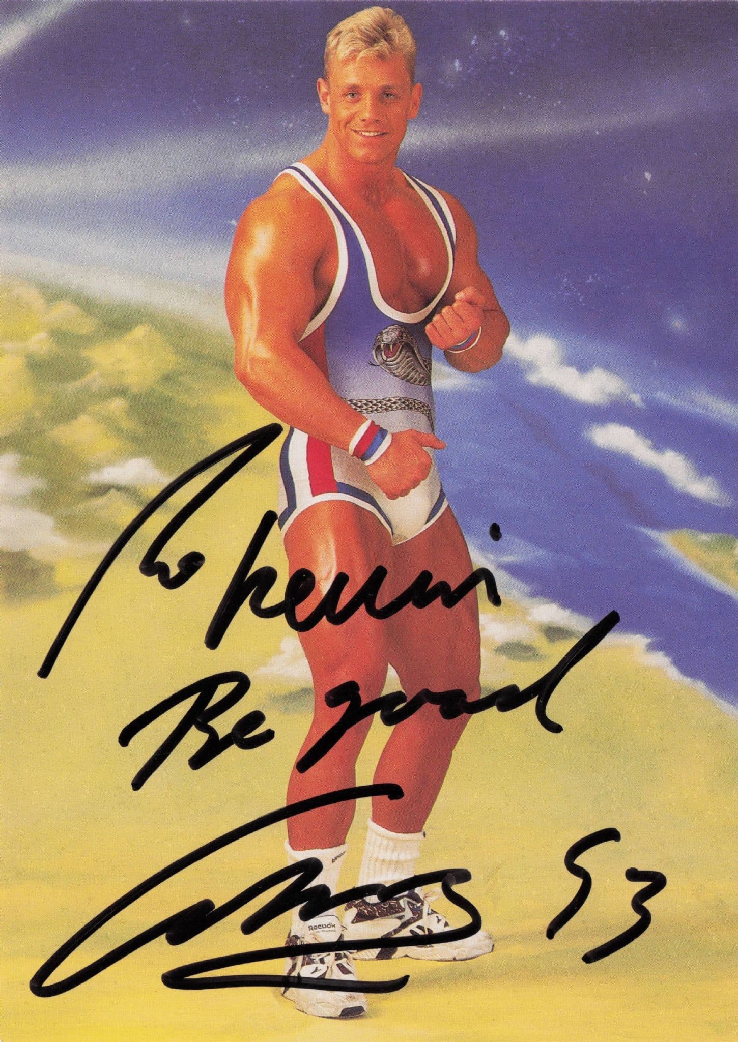 Warren Ferman Ace Warren Furman Gladiators Hand Signed TV Show Photo