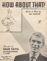 Adam Faith How About That Sheet Music