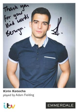 Adam Fielding as Kirin Kotecha Emmerdale Hand Signed Photo