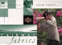 Adam Scott Fairway Fabrics 2002 Golf Upper Deck Real Shirt Relic Card