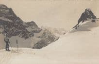 Adelboden Alpine Ski Mountain Climber Plants Flag Switzerland Postcard