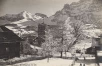 Adelboden Bunderspitz Children Playing Christmas 1929 Switzerland Postcard
