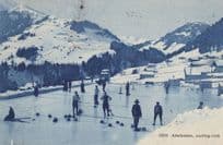 Adelboden Curling Rink Switzerland Old Postcard