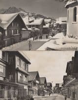 Adelboden Dorfstrasse 2x Real Photo Vintage Switzerland Postcard s