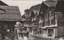 Adelboden Dorfstrasse Disaster Rainy Weather Swiss Real Photo Postcard