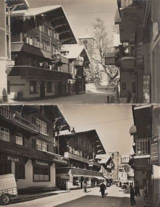 Adelboden Dorfstrasse Shops 2x Switzerland Bank Post Office Postcard s