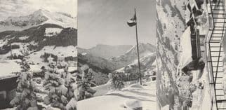 Adelboden Flag On Ski Mountain Balcony Snow Views 3x Swiss Postcard s