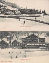 Adelboden Grand Hotel & Pension Adler 2x Old Swiss Rare Postcard s