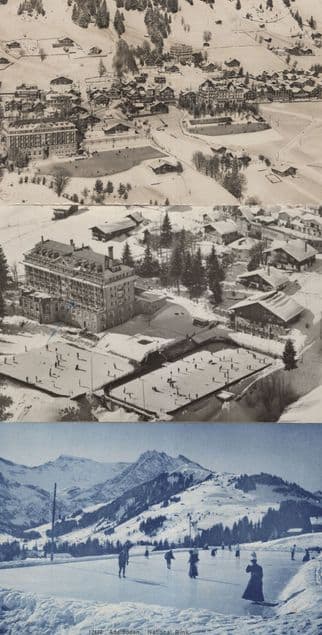 Adelboden Grand Hotel Skiing Games 3x Old Switzerland Postcard s