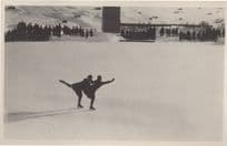 Adelboden Ice Skating Ballet Ballerina Switzerland Antique Postcard