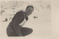 Adelboden Laughing Skier Resting On Ski Mountain Switzerland Postcard