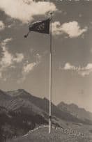 Adelboden Our Chalet Big Flag Antique Switzerland Real Photo Postcard
