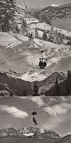 Adelboden Preparing For Mountain Lift Real Photo Swiss 3x Postcard s