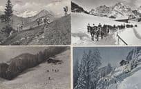 Adelboden Procession Of Transport Skiing 4x Old Switzerland Postcard s