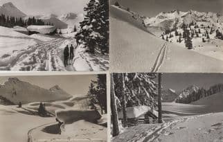 Adelboden Rambling In Snow Ski Tracks 4x Swiss Old Postcard s
