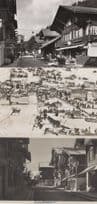 Adelboden Shops Strasse Aerial 3x Old Switzerland Postcard s
