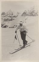 Adelboden Skiier Smiling At Mountain Ski Jump Switzerland Postcard
