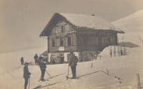 Adelboden Skiing Alpine Ski Trip Mountain Hut Switzerland Old Postcard
