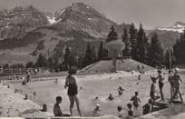 Adelboden Swimming Pool Switzerland Real Photo Postcard