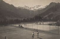 Adelboden Tennis Courts Match Antique Switzerland Postcard