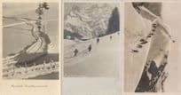 Adelboden Winter Sports Snow 3x Switzerland Old Postcard s