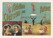 Adelina Clerson Old German Amazing Balancing Acrobat Act Poster Postcard