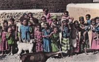 Aden Arab Children Rare Middle East Real Photo Old Colour Postcard