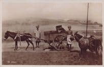Aden Middle East Old Transport Traders Man & Wife Real Photo Postcard