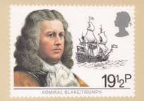 Admiral Blake Triumph Tall Ship Rare Royal Mail Stamp Ltd Postcard