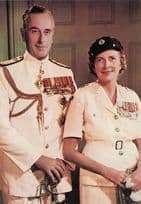 Admiral of the Fleet With Lady Earl Lord Louis Mountbatten of Burma Postcard