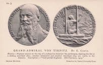 Admiral Von Tirpitz Neptune Ship WW1 Crown German War Medal Military Old Postcard