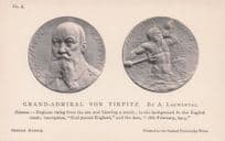 Admiral Von Tirpitz Neptune WW1 Crown German War Medal Military Old Postcard