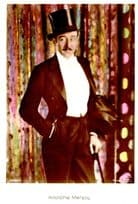 Adolphe Menjou Film Actor Hand Coloured Tinted Real Photo Postcard
