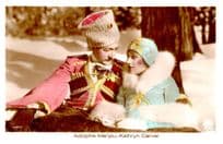 Adolphe Menjou Kathryn Carver Film Hand Coloured Tinted Real Photo Postcard