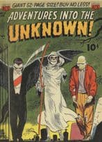 Adventures Into The Unknown 1950s Grim Reaper Vampire Comic Postcard