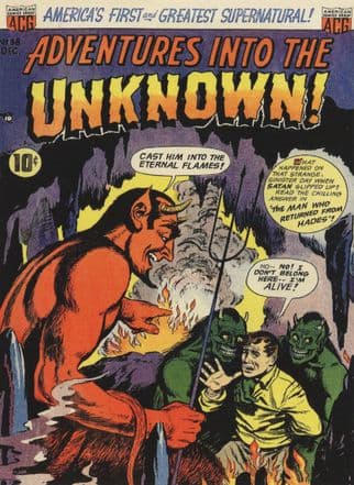 Adventures Into The Unknown Satan Demon From Hades Postcard